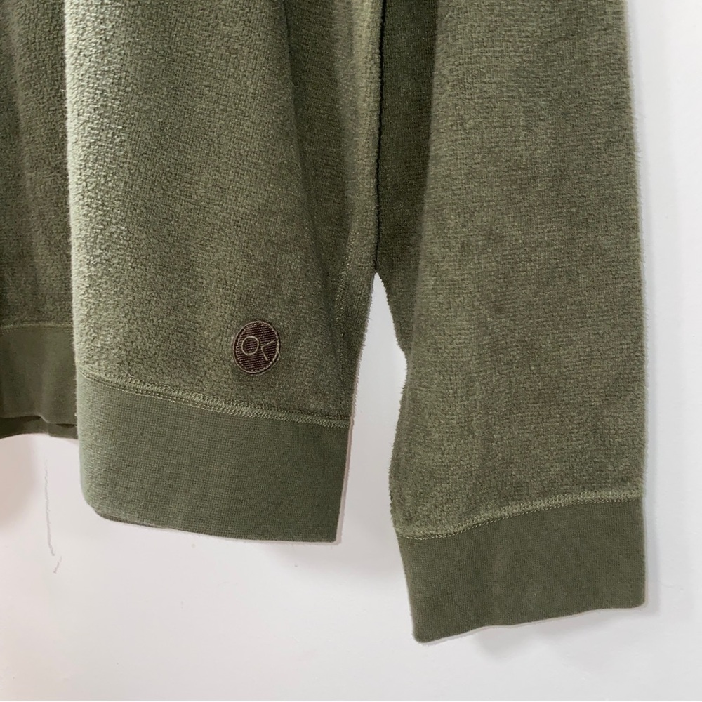 Outerknown Hightide Crew Sweatshirt Men's Size XL Terry Cloth Olive Green - Picture 2 of 8